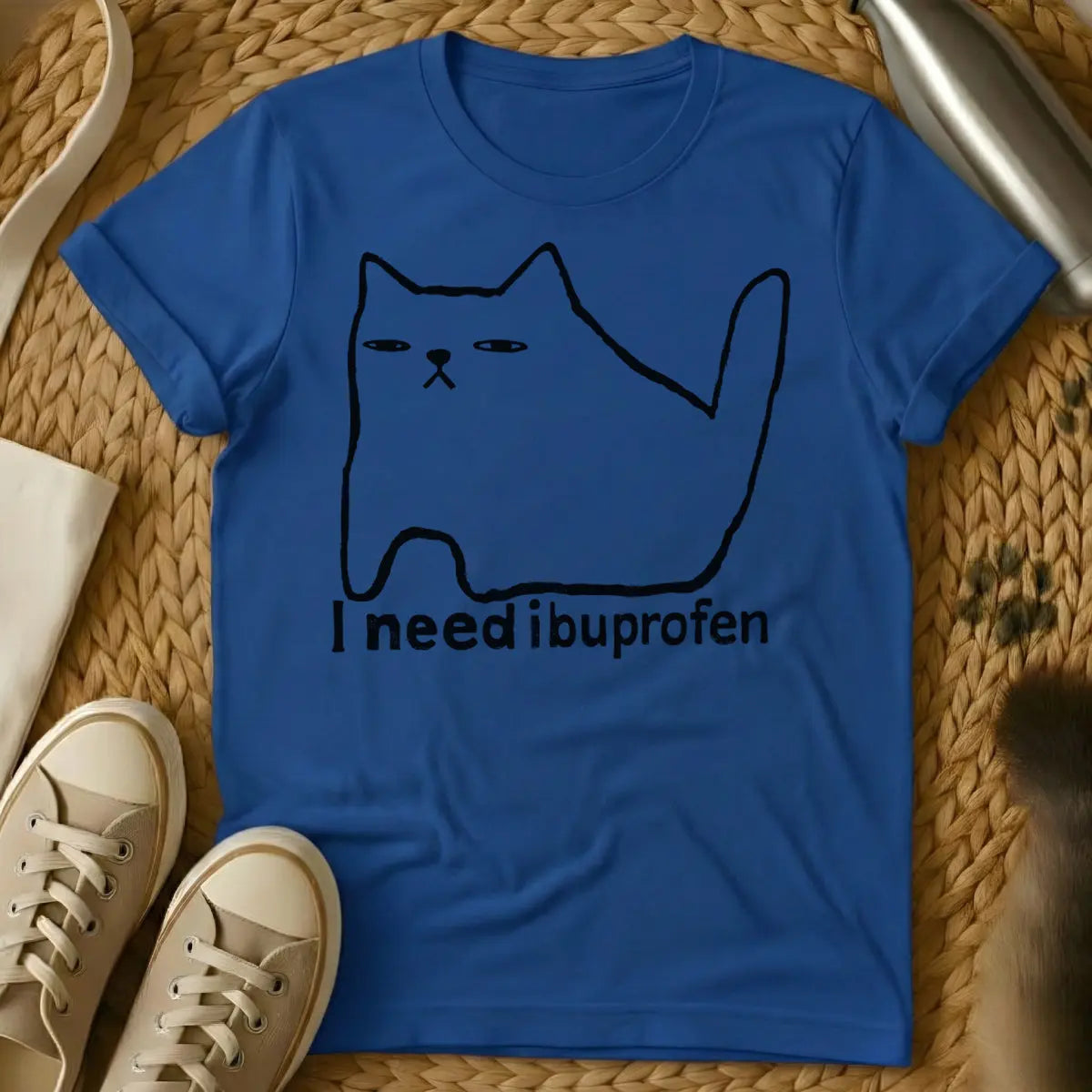 Ibuprofen Cat Shirt - Blue Cat T-Shirt