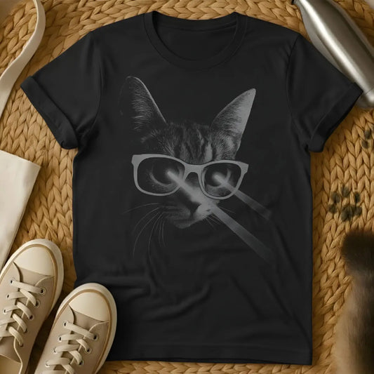Laser Eyes Cat Shirt - Black Cat T-Shirt