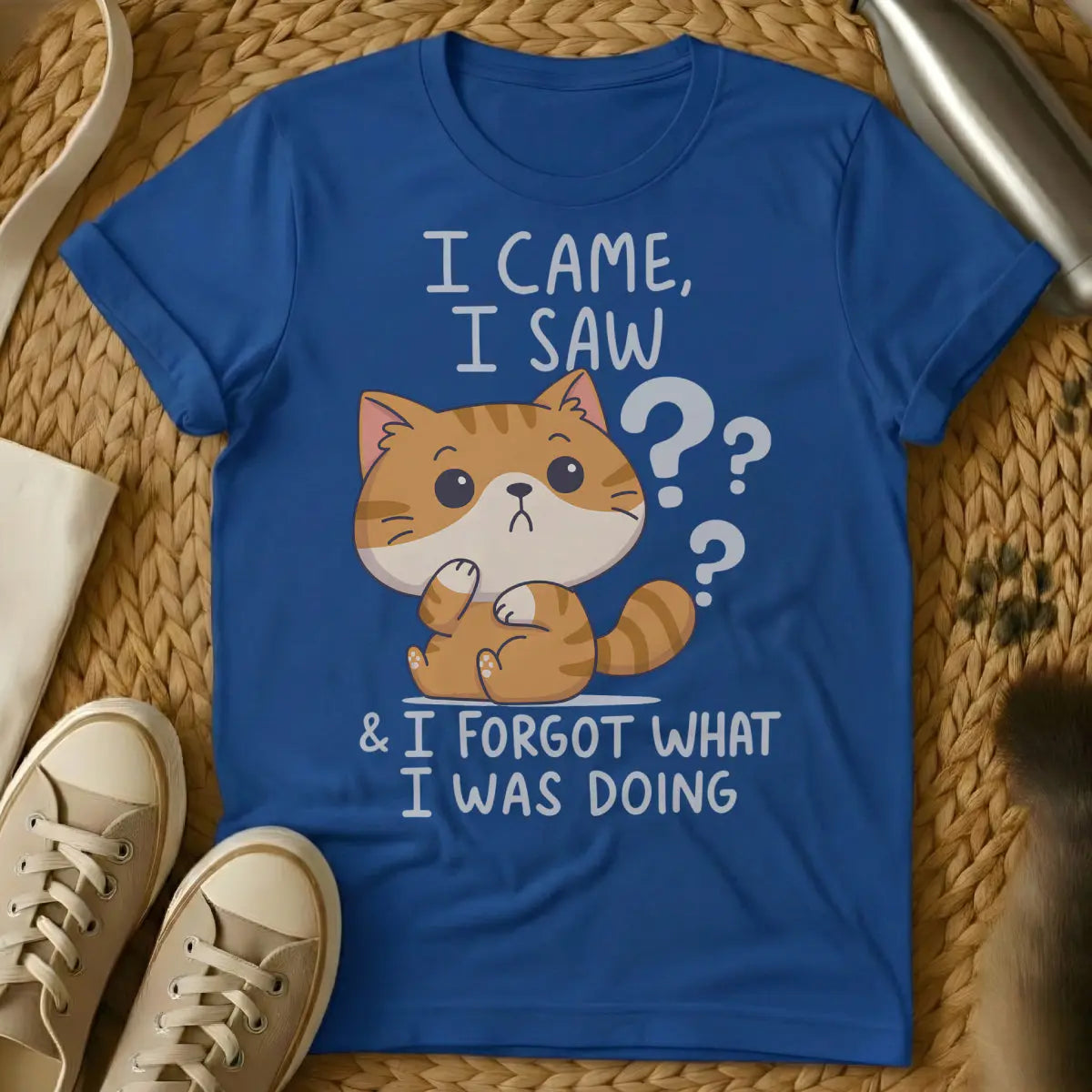 I Came I Saw Cat Shirt - Blue Cat T-Shirt