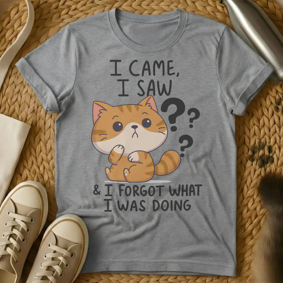 I Came I Saw Cat Shirt - Gray Cat T-Shirt