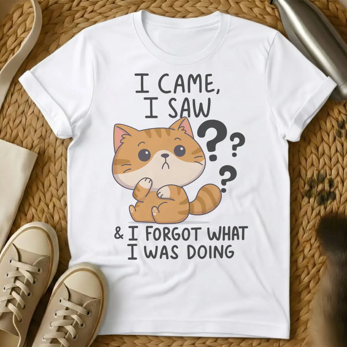 I Came I Saw Cat Shirt - White Cat T-Shirt