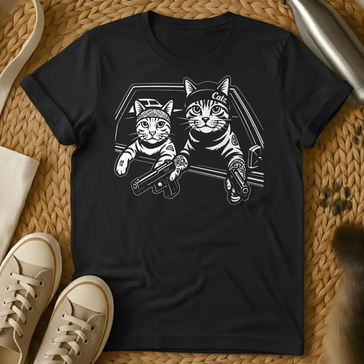 Gangster Cat Shirt - Black Cat T-Shirt
