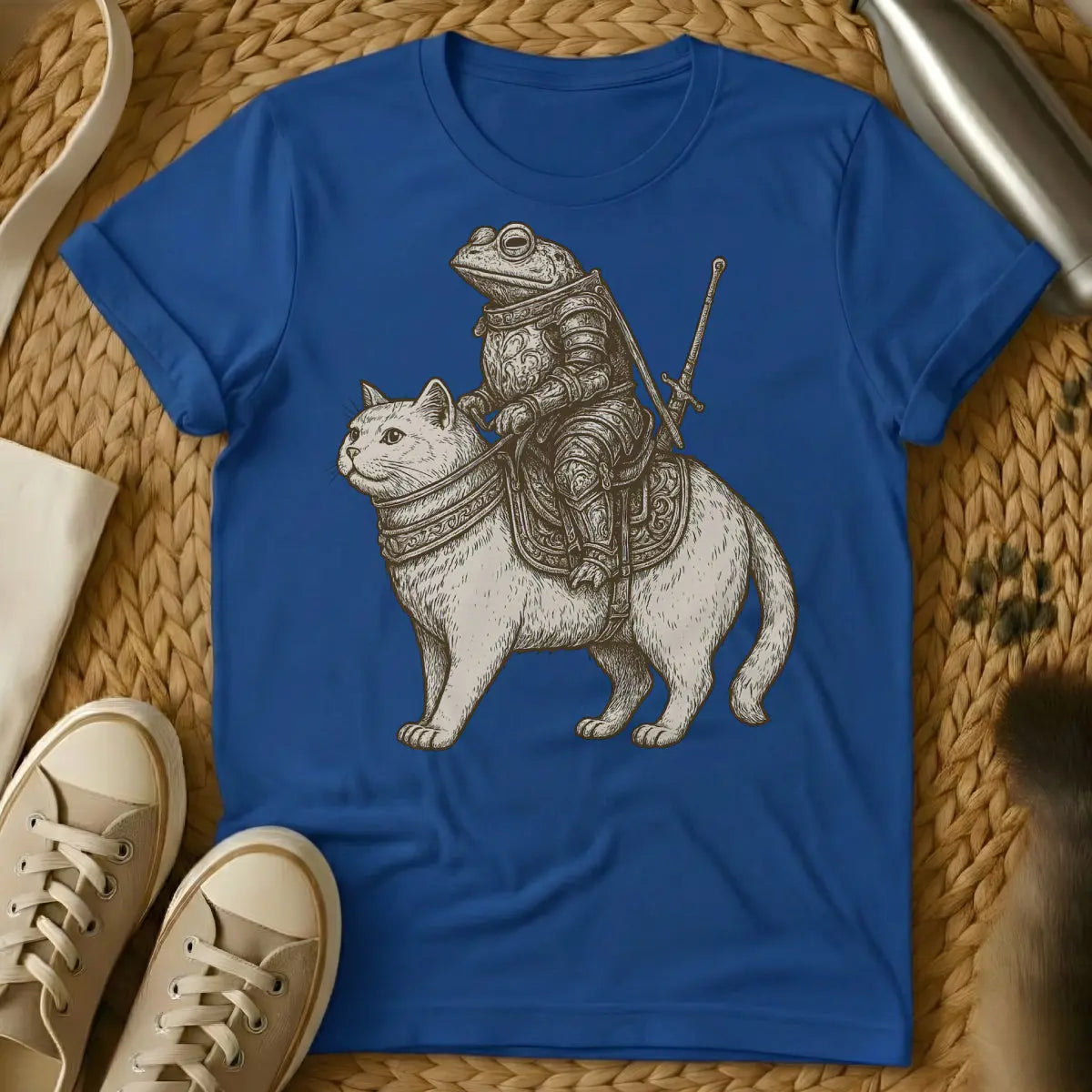 Cat Frog Shirt - Blue T-Shirt - absurdist art, chimera art, cryptidcore