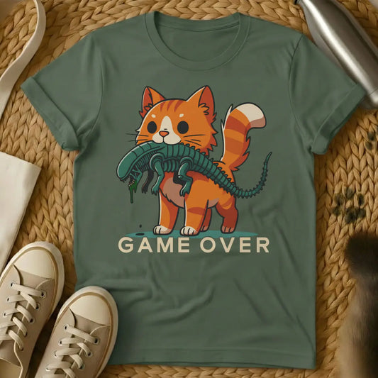 Xenomorph Cat Shirt - Military Green Cat T-Shirt