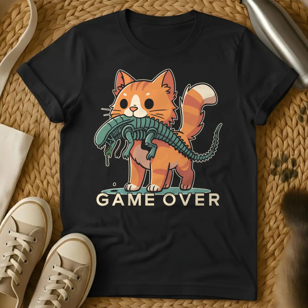 Xenomorph Cat Shirt - Black Cat T-Shirt