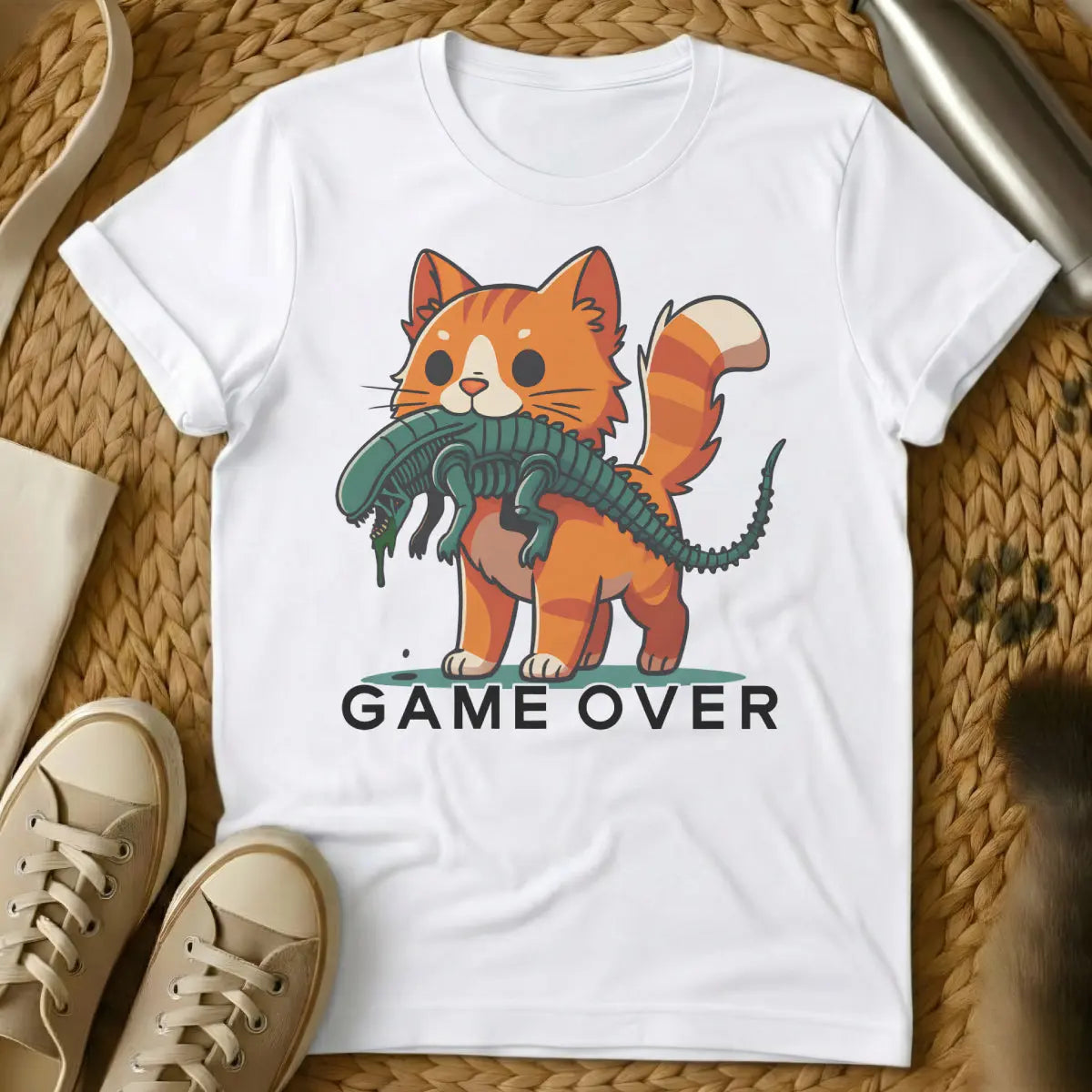 Xenomorph Cat Shirt - White Cat T-Shirt