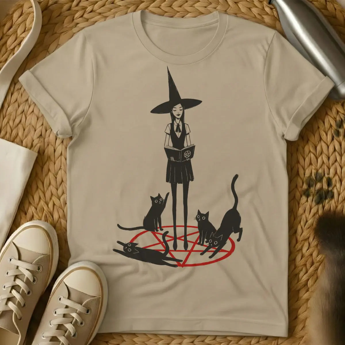 Witch Cat T-Shirt - Sand Cat T-Shirt