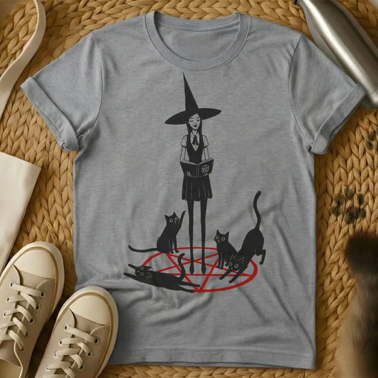 Witch Cat T-Shirt - Gray Cat T-Shirt