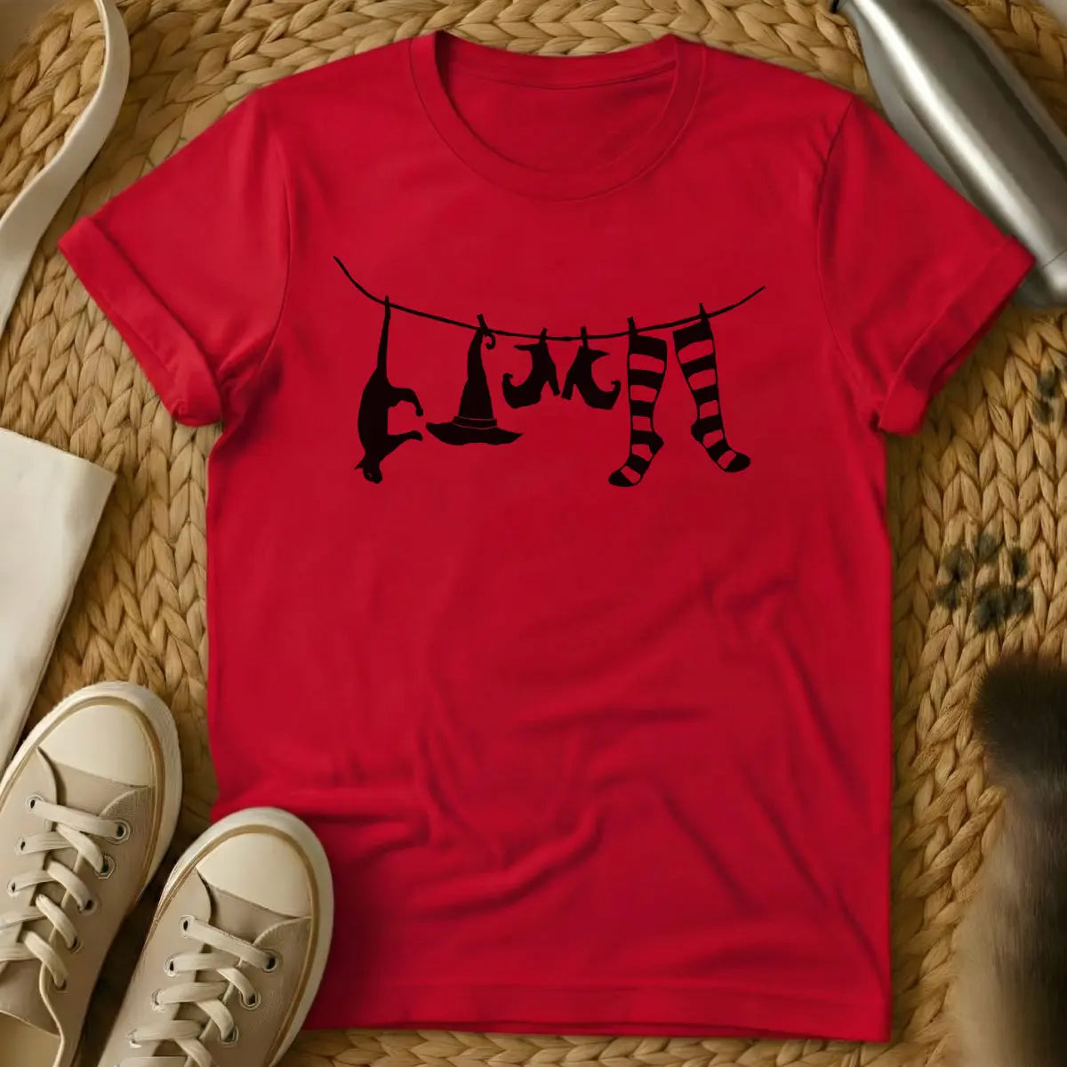 Witch Cat Shirt for Women - Red Cat T-Shirt