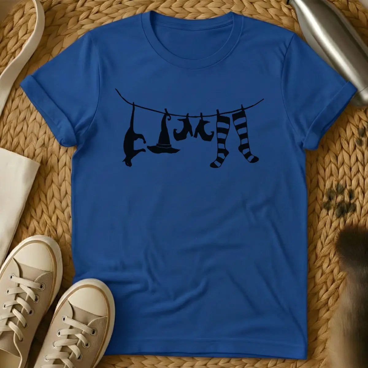 Witch Cat Shirt for Women - Blue Cat T-Shirt