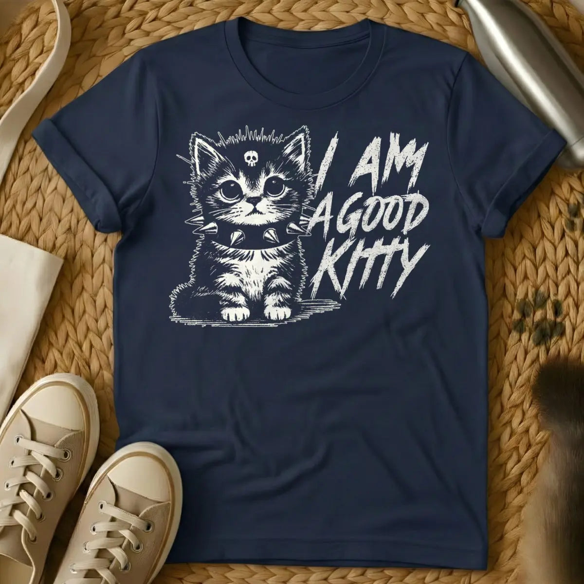Good Kitty Shirt - Navy Cat T-Shirt