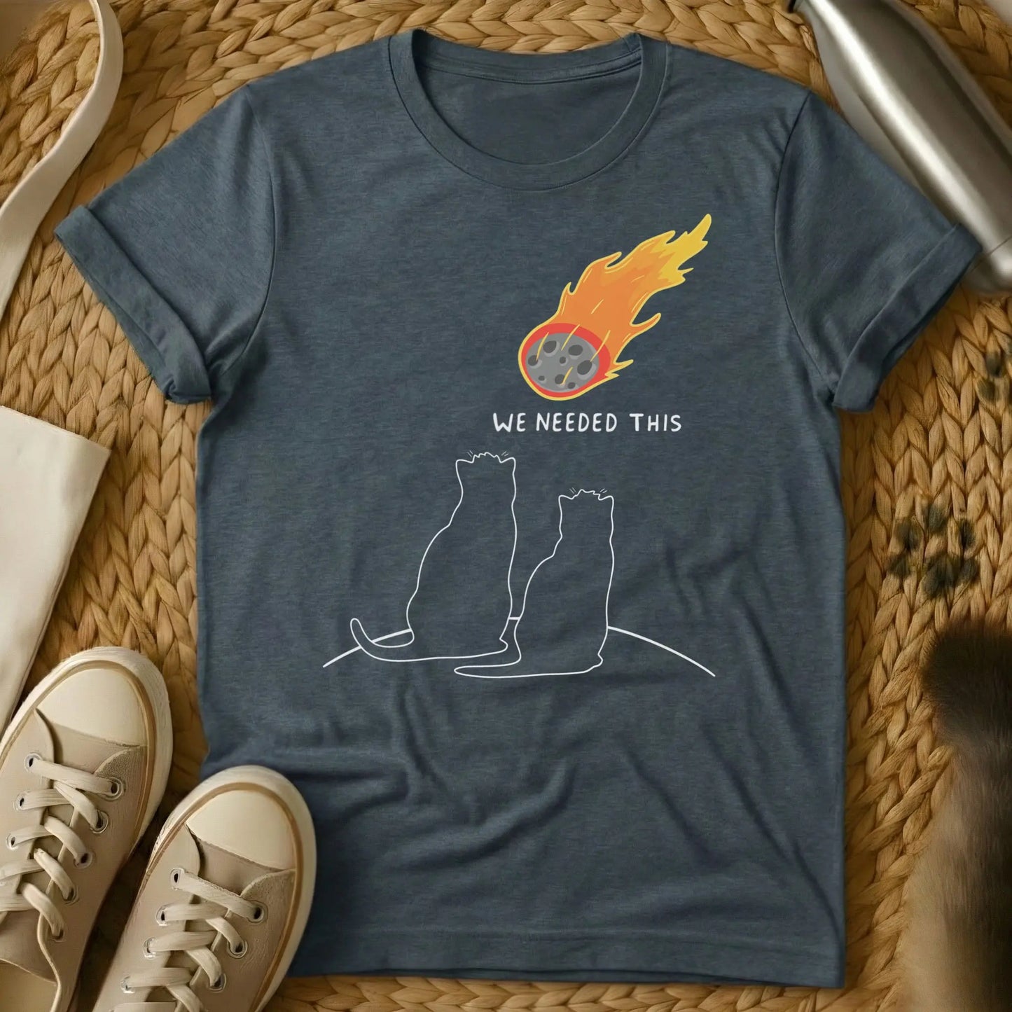 Meteorite Cat Shirt - Dark Heather Cat T-Shirt
