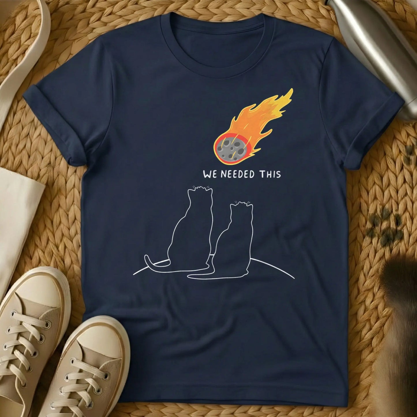 Meteorite Cat Shirt - Navy Cat T-Shirt
