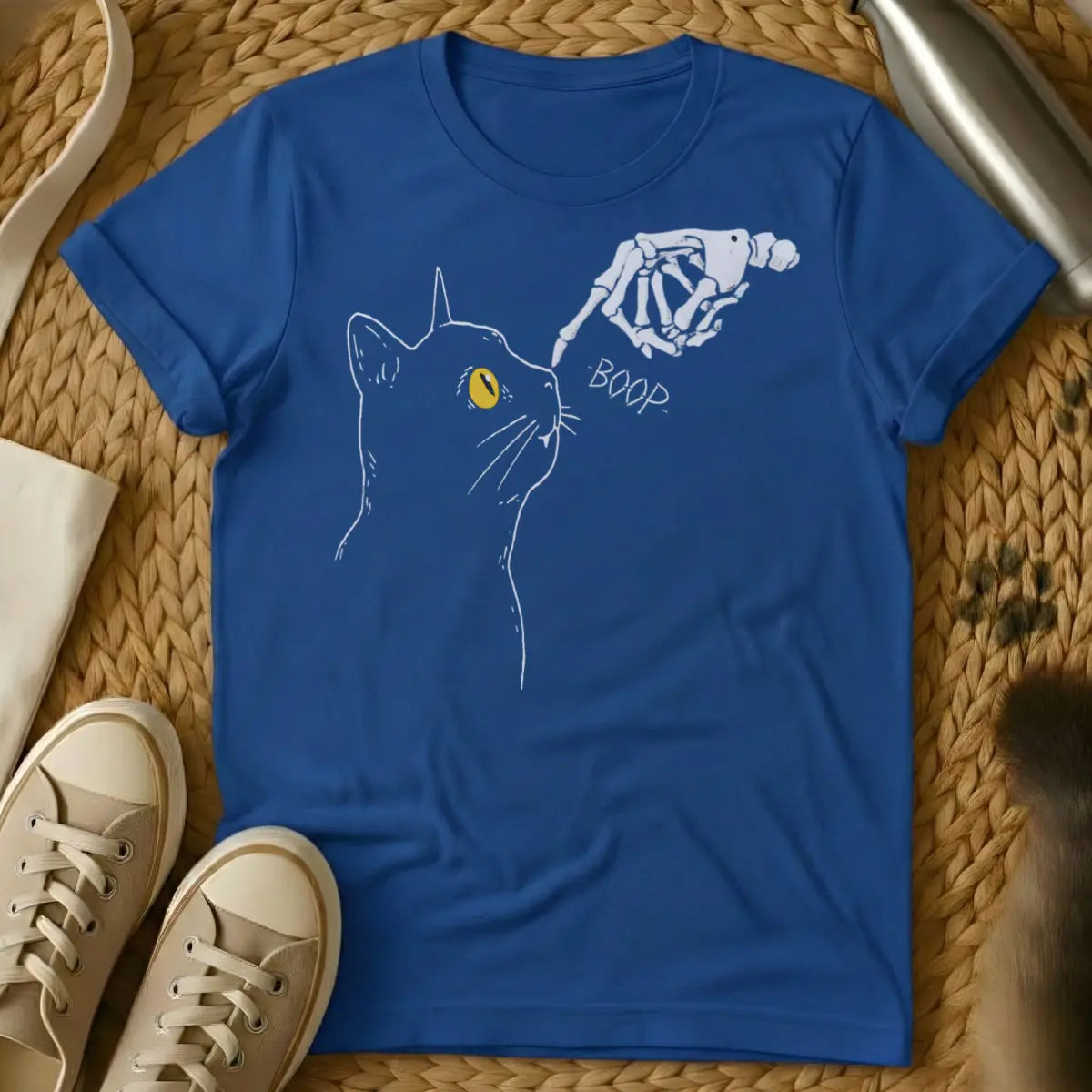 Skeleton Cat Shirt - Blue Cat T-Shirt