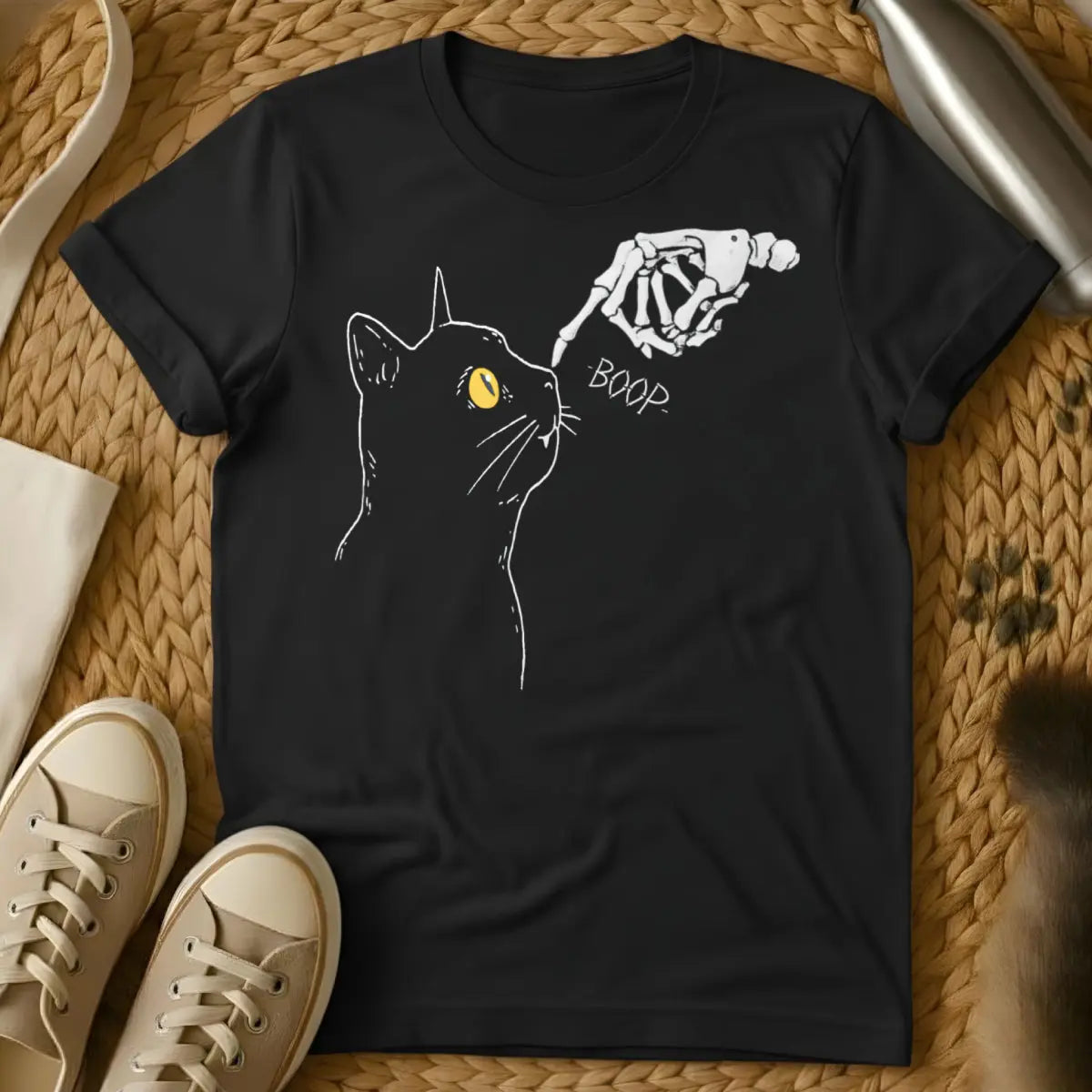 Skeleton Cat Shirt - Black Cat T-Shirt