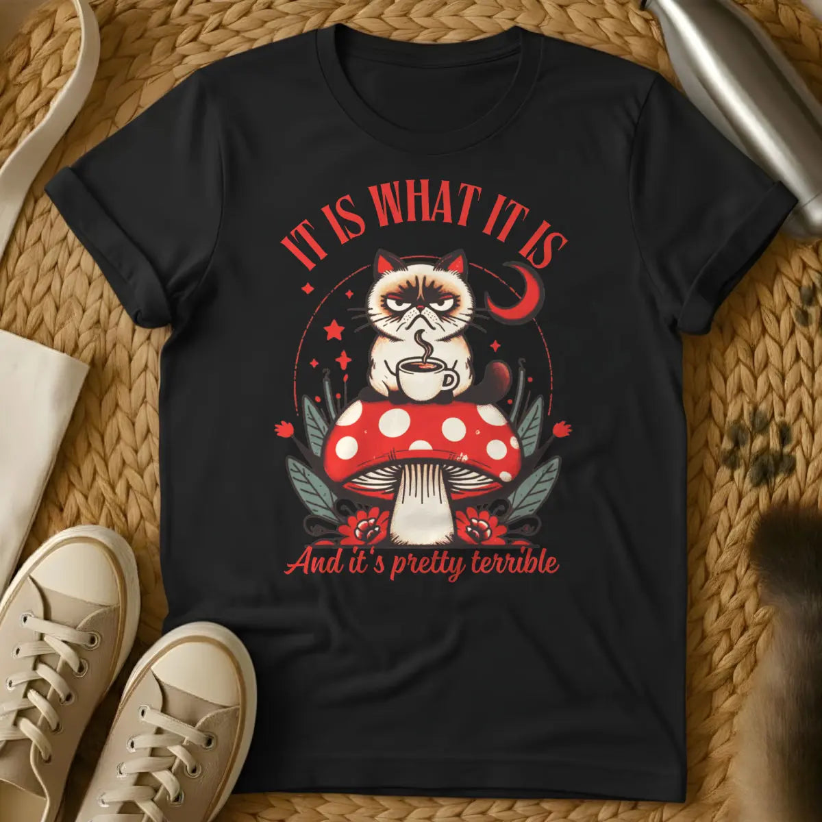 It Is What It Is Cat Shirt - Black Cat T-Shirt