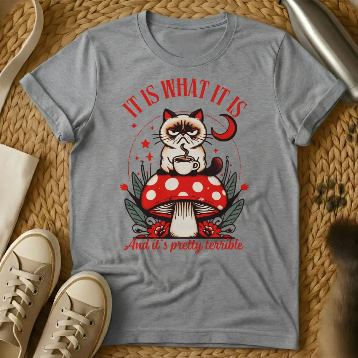 It Is What It Is Cat Shirt - Gray Cat T-Shirt
