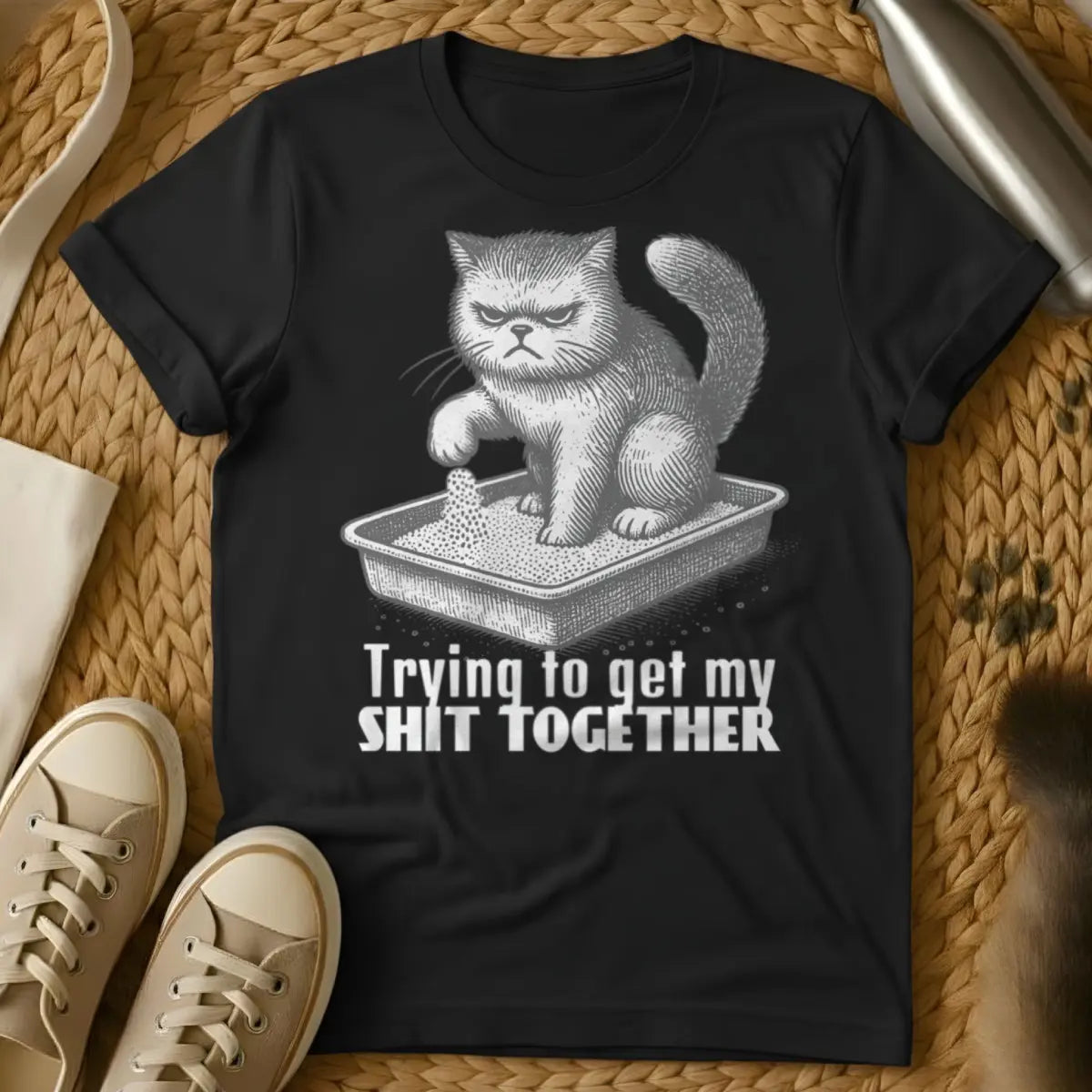 Get Sh*t Together Cat Tee - Black Cat T-Shirt