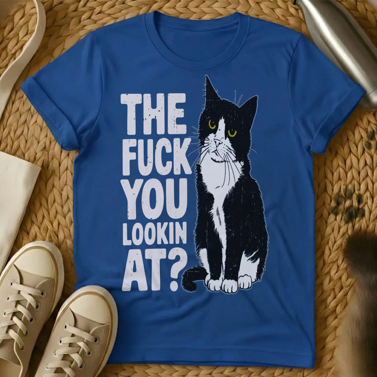 Look at Me Cat Shirt - Blue Cat T-Shirt