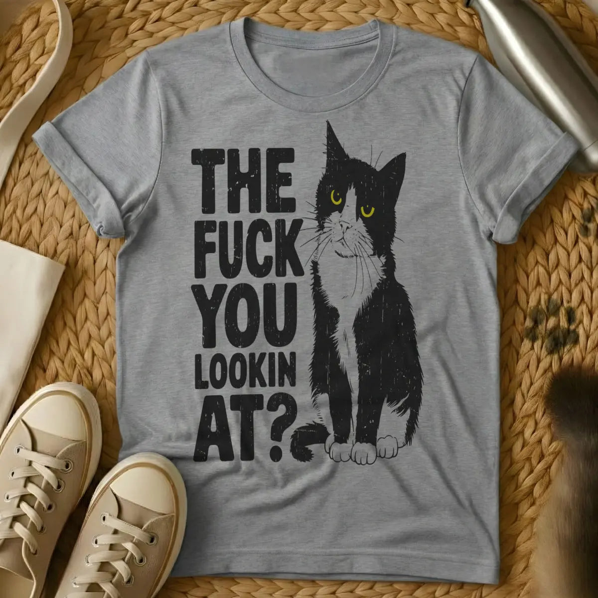 Look at Me Cat Shirt - Gray Cat T-Shirt