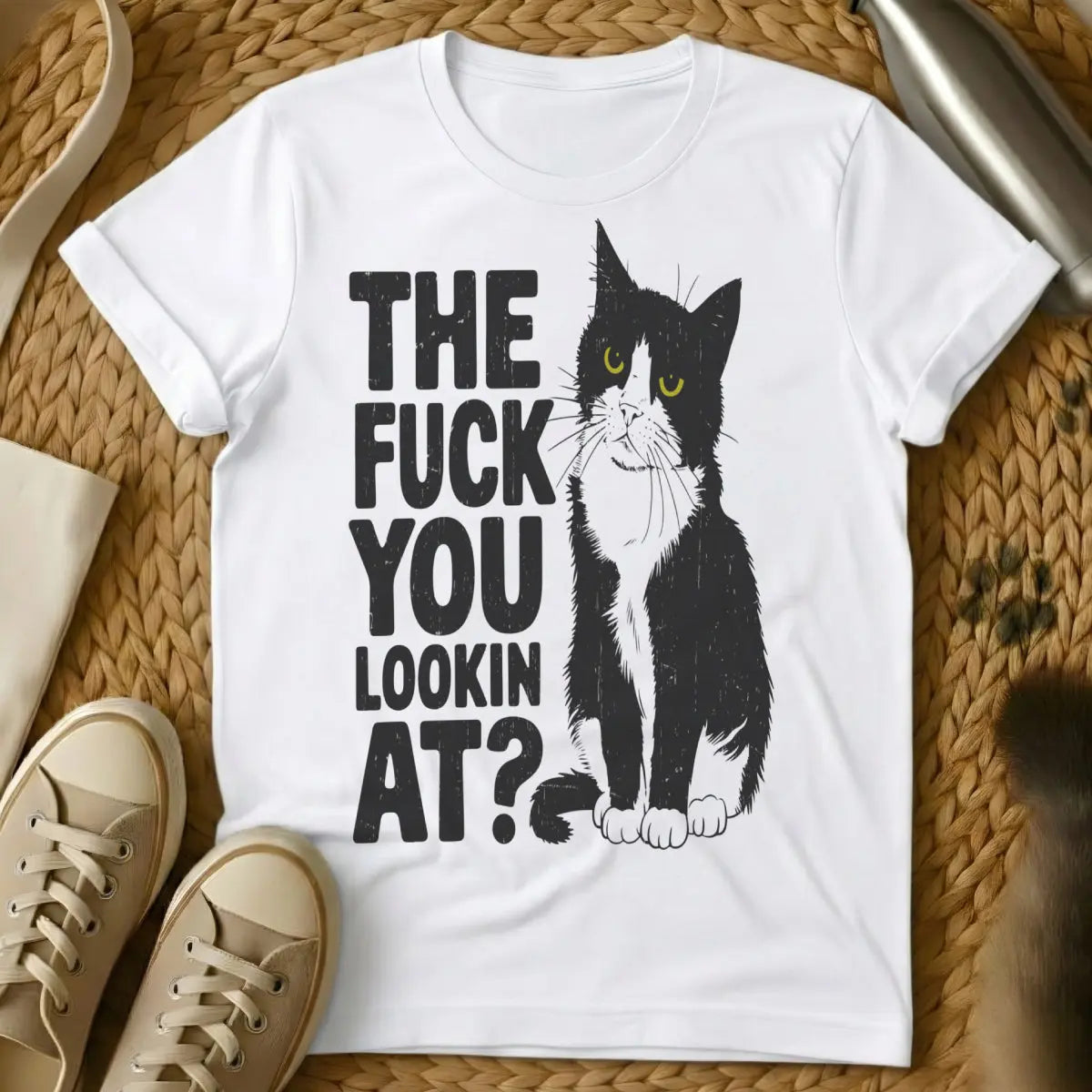 Look at Me Cat Shirt - White Cat T-Shirt