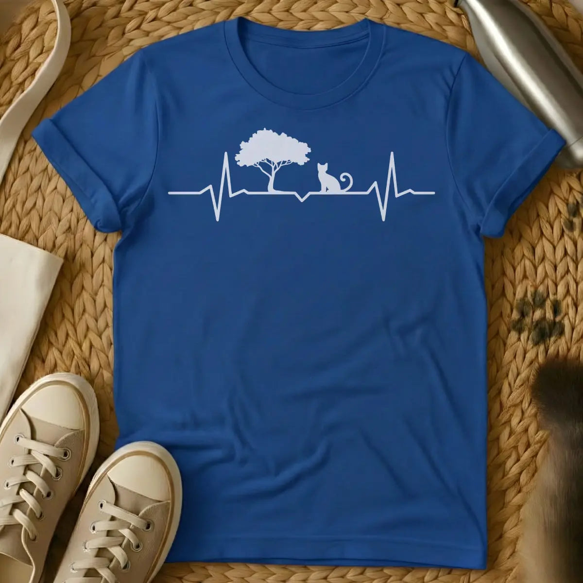 Bonsai Cat Shirt - Blue T-Shirt - bonsai cat humor, cat owner problems, japanese aesthetic parody