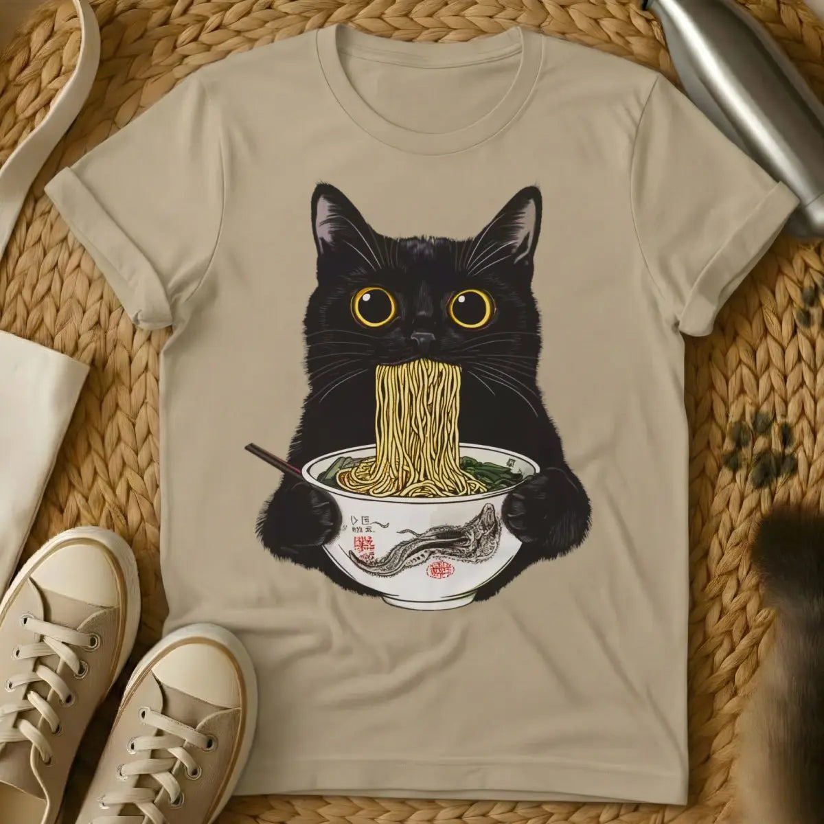 Ramen Cat Shirt - Sand Cat T-Shirt