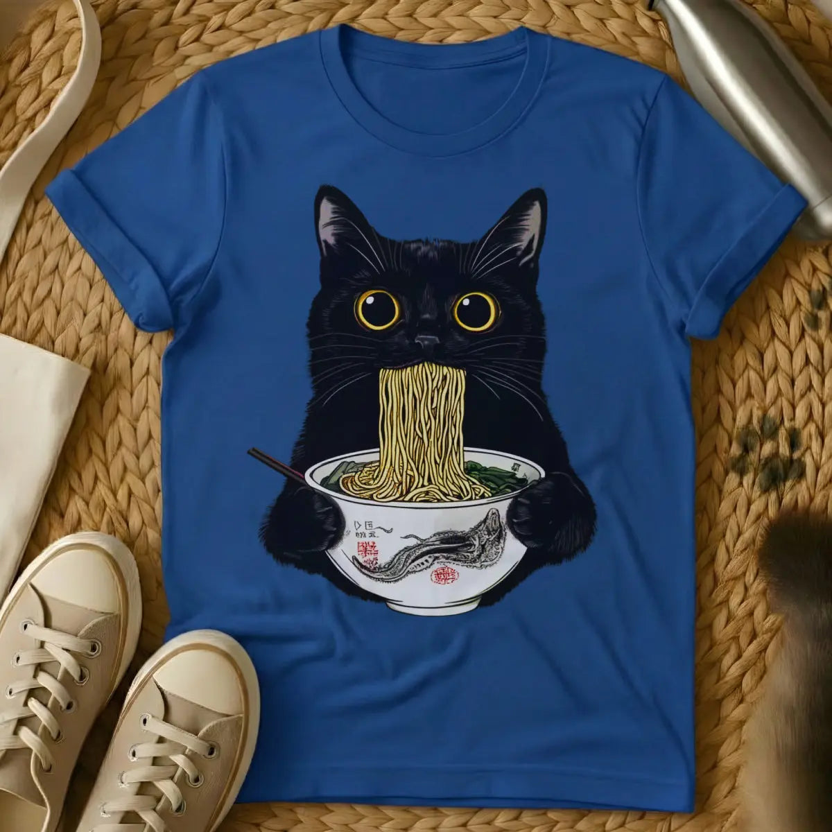 Ramen Cat Shirt - Blue Cat T-Shirt
