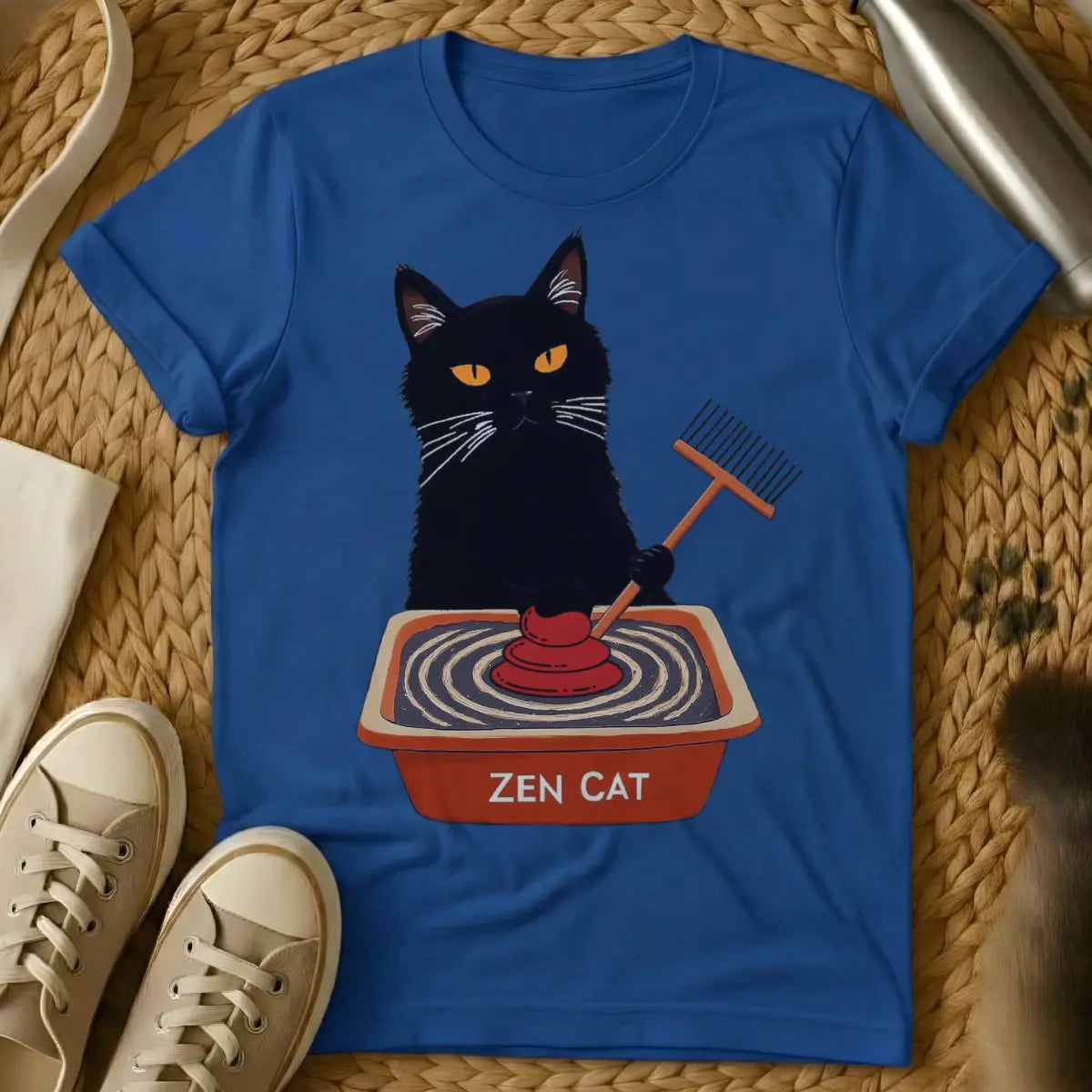 Zen Cat Shirt - Blue Cat T-Shirt