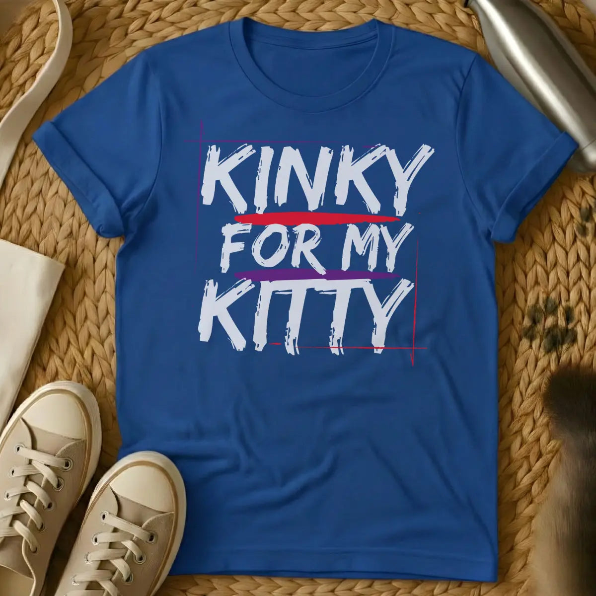 Kinky Cat Shirt - Blue Cat T-Shirt