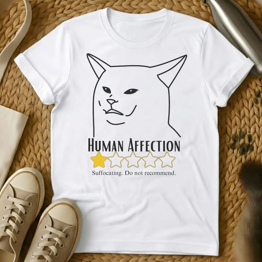One Star Review Cat Shirt - White Cat T-Shirt