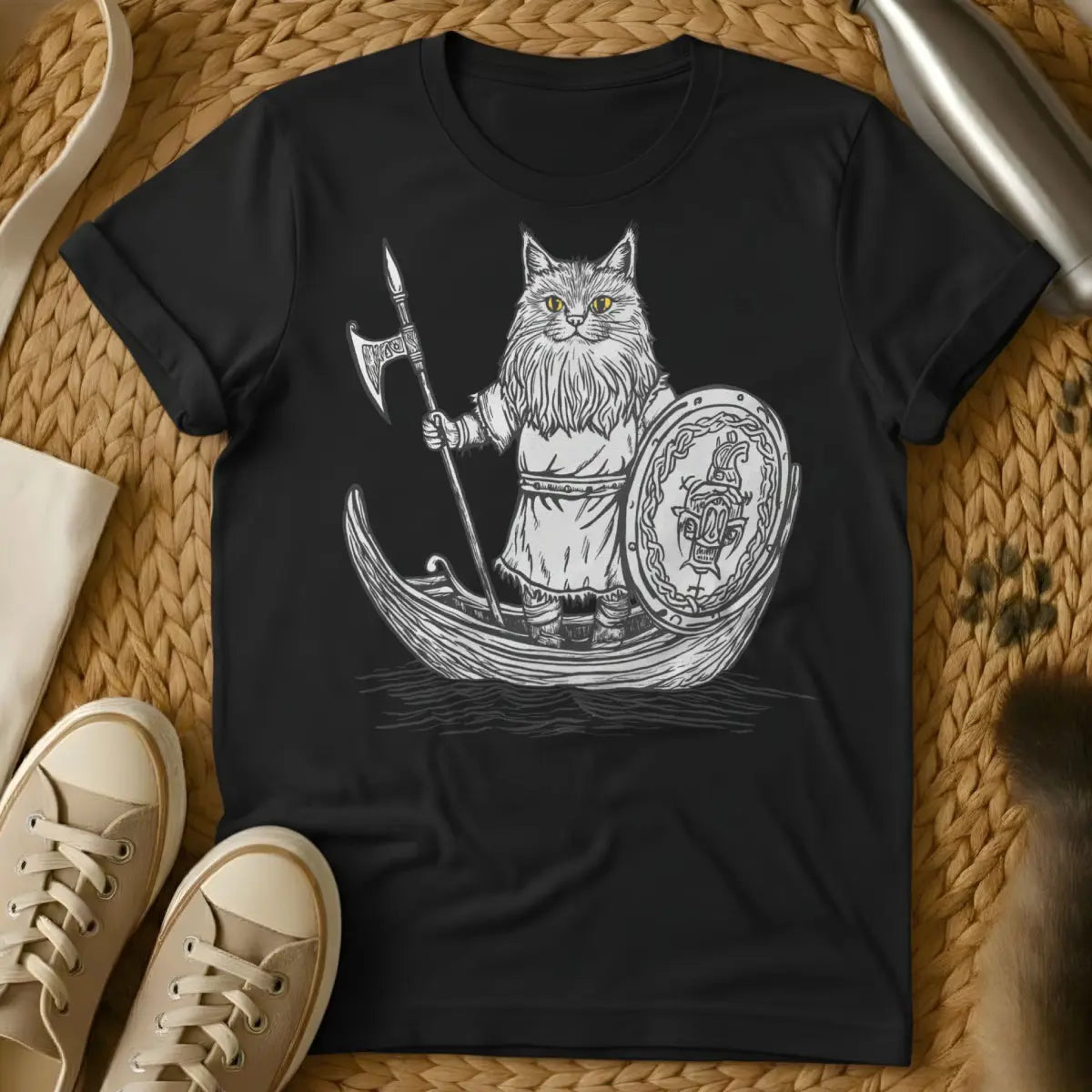 Viking Cat Shirt - Black Cat T-Shirt
