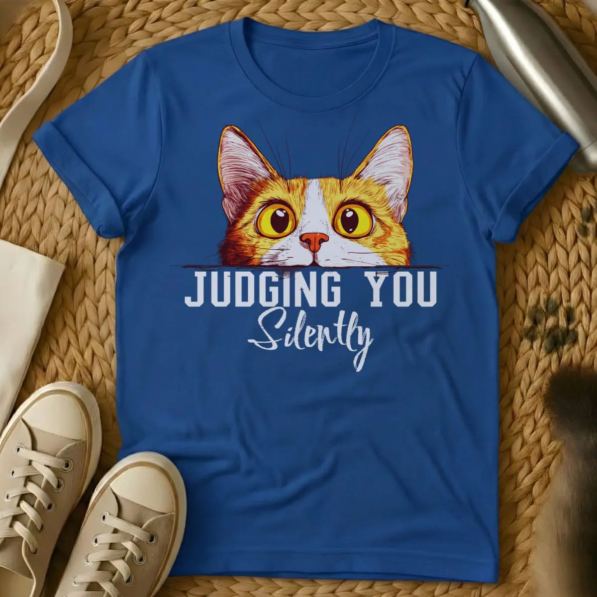 Silently Judging You Cat Tee - Blue Cat T-Shirt
