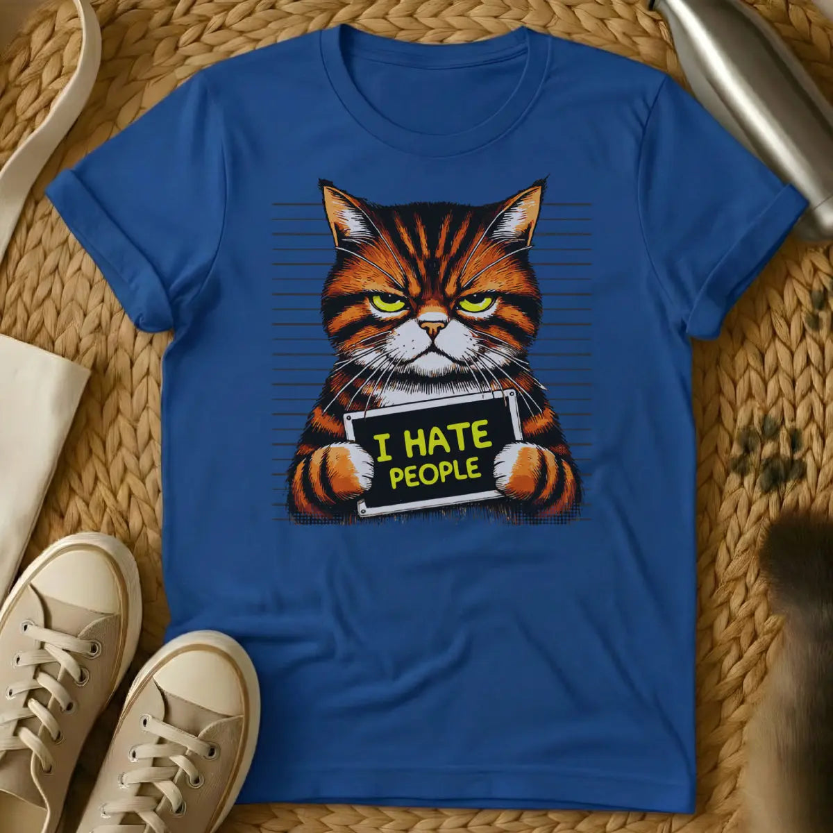 I Hate People Cat Shirt - Blue Cat T-Shirt