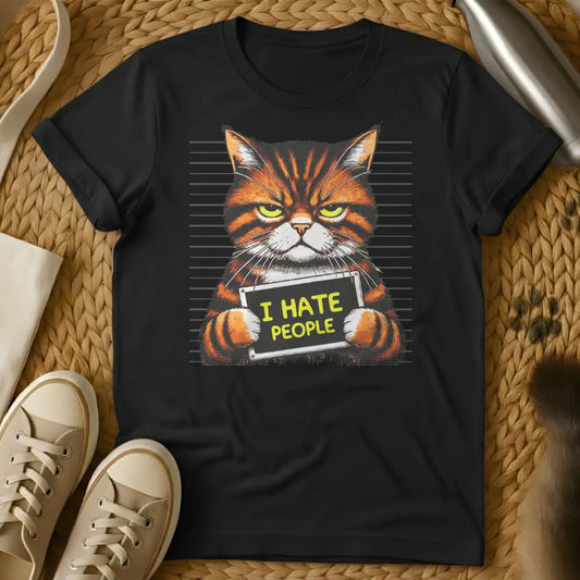 I Hate People Cat Shirt - Black Cat T-Shirt