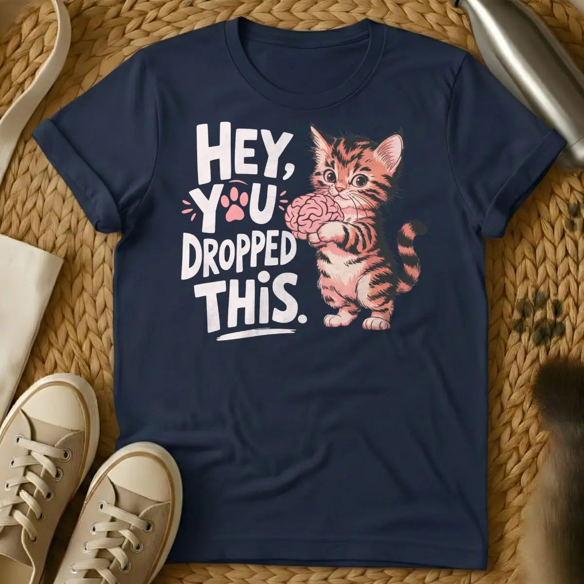 You Dropped This Cat Shirt - Navy Cat T-Shirt