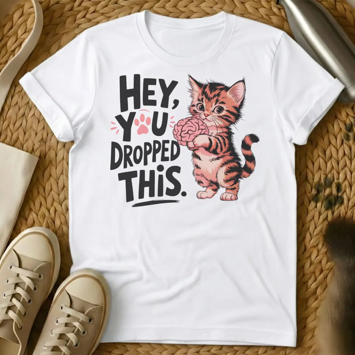 You Dropped This Cat Shirt - White Cat T-Shirt