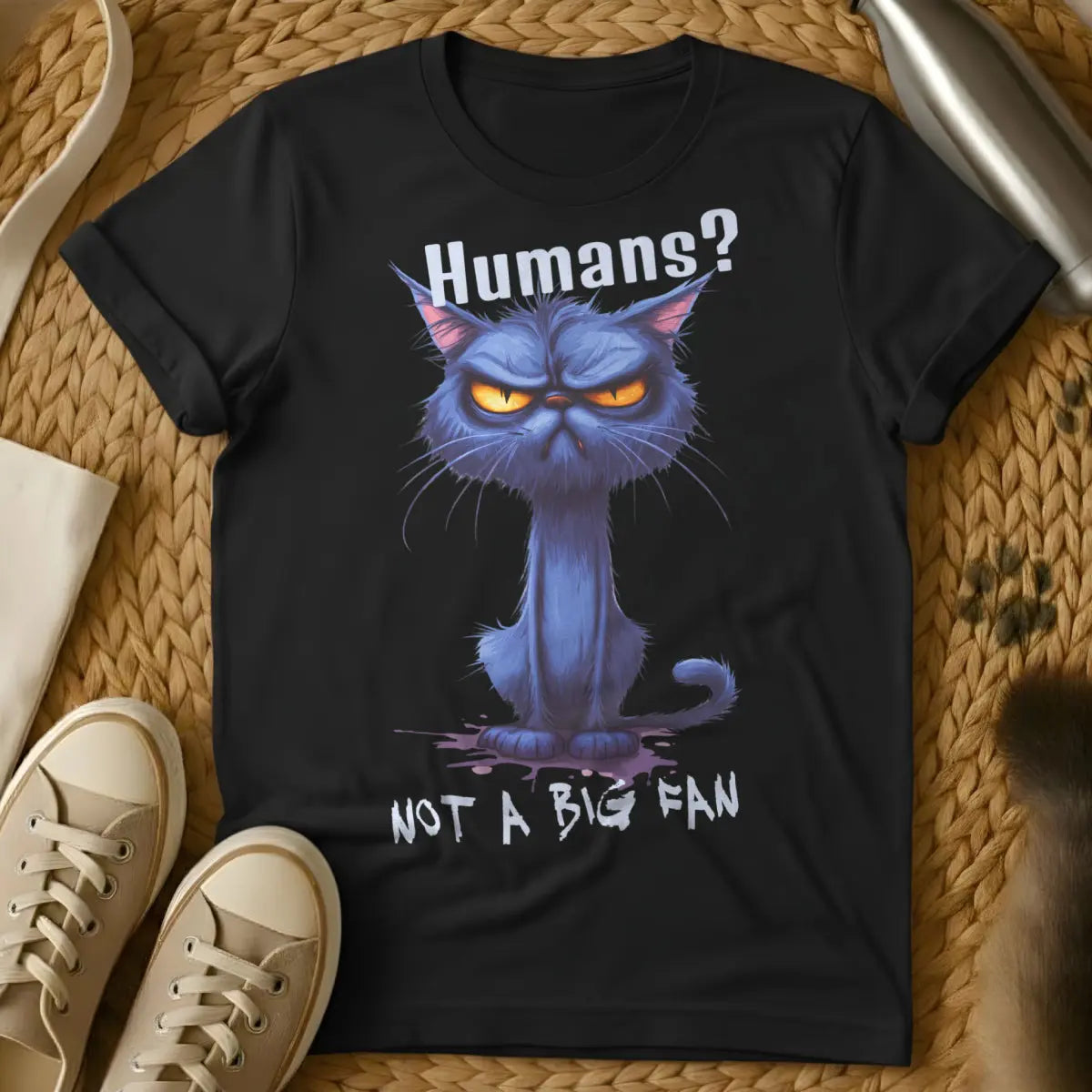 Not a Big Fan Cat Tee - Black Cat T-Shirt