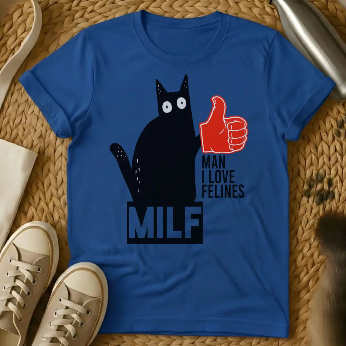 MILF Cat Shirt - Blue Cat T-Shirt