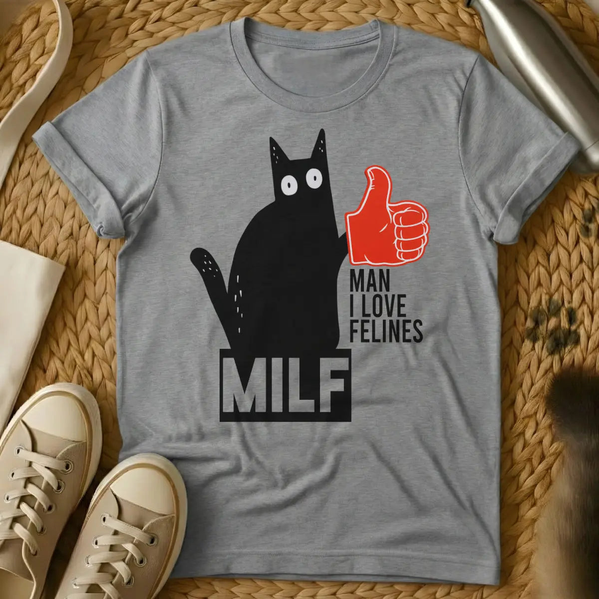 MILF Cat Shirt - Gray Cat T-Shirt