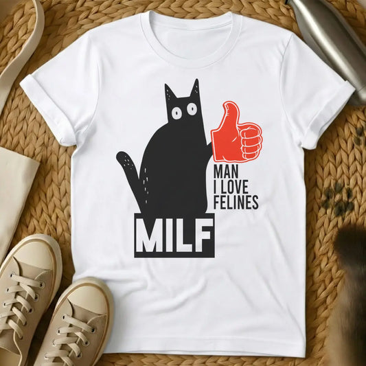 MILF Cat Shirt - White Cat T-Shirt