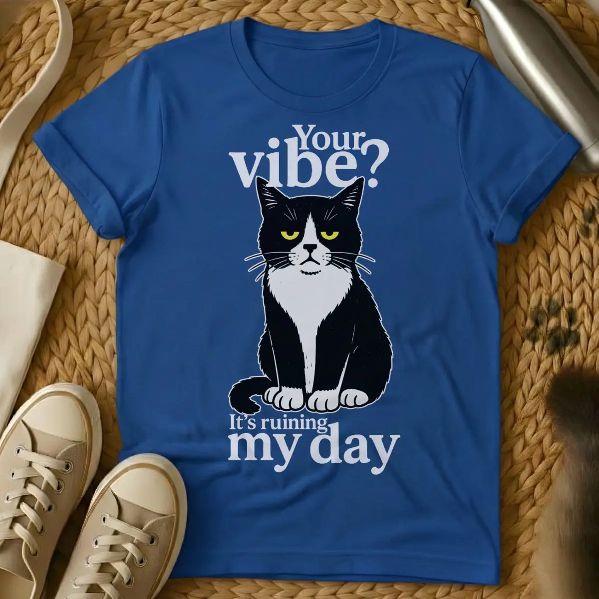 Vibe Cat T-Shirt - Blue Cat T-Shirt
