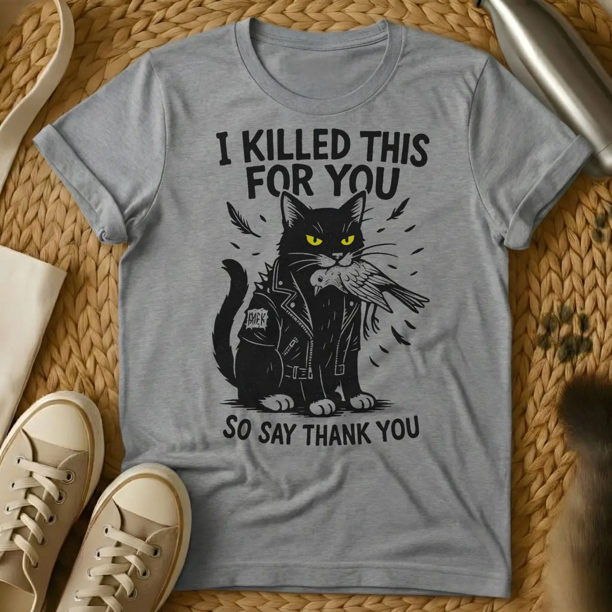 Killer Cat Shirt - Gray Cat T-Shirt