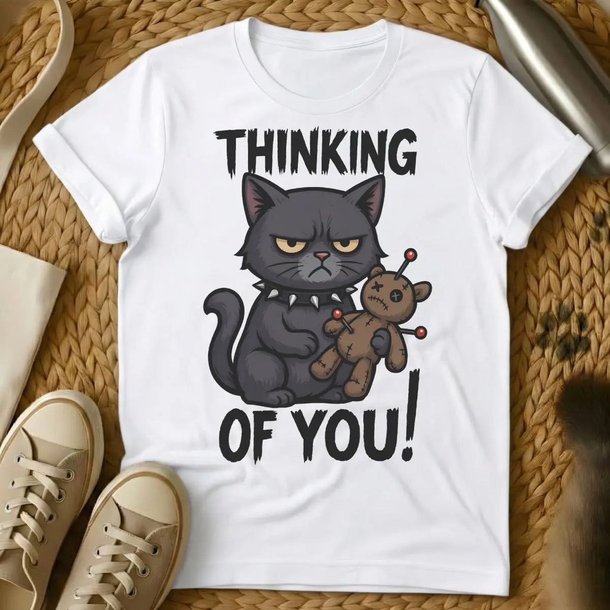 Voodoo Cat Shirt - White Cat T-Shirt