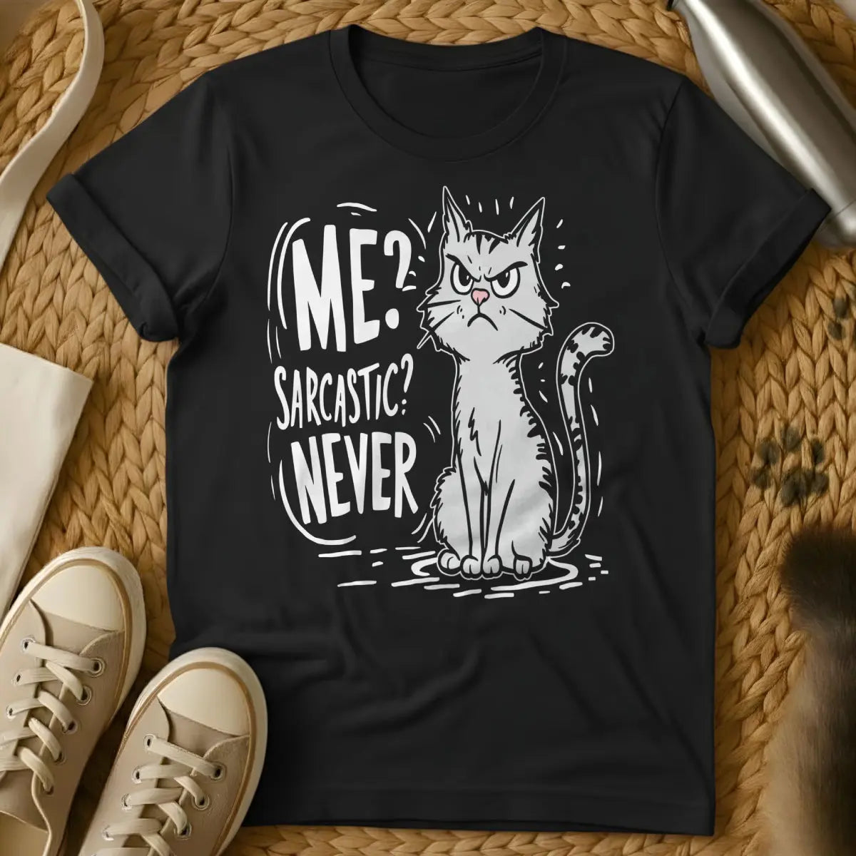 Sarcastic Cat T-Shirt - Black Cat T-Shirt