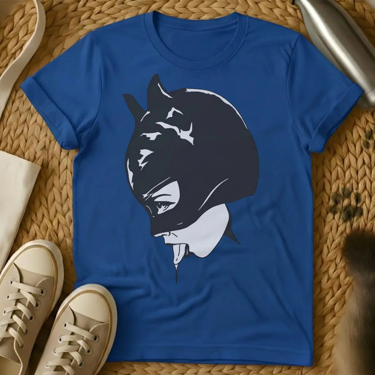 Catwoman Cat Shirt - Blue T-Shirt - anti-hero pet, comic character reimagined, dc comics feline