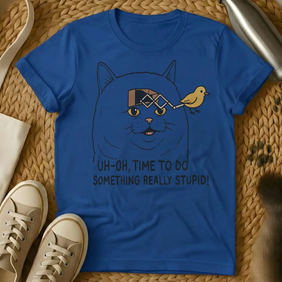 Stupid Cat Shirt - Blue Cat T-Shirt