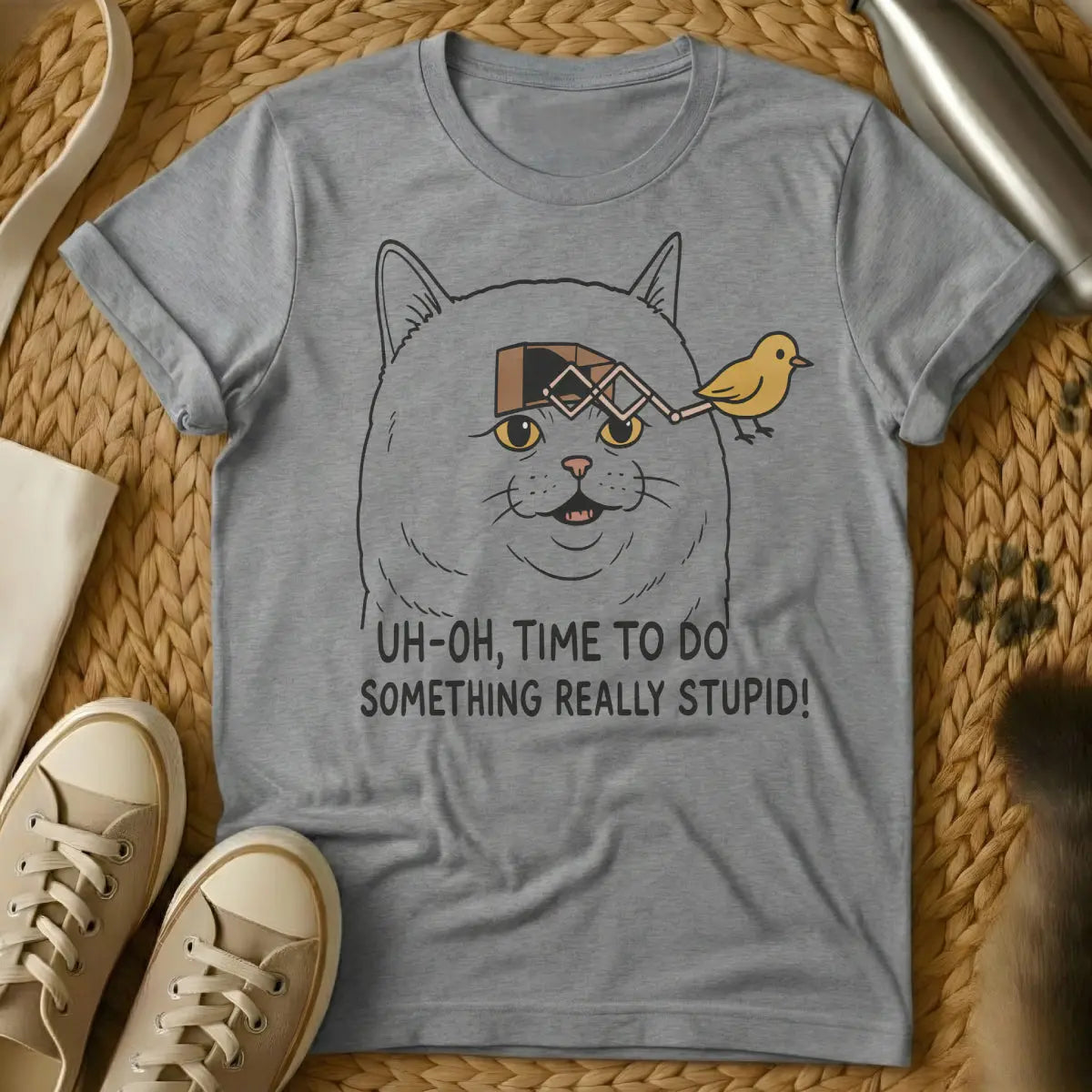 Stupid Cat Shirt - Gray Cat T-Shirt
