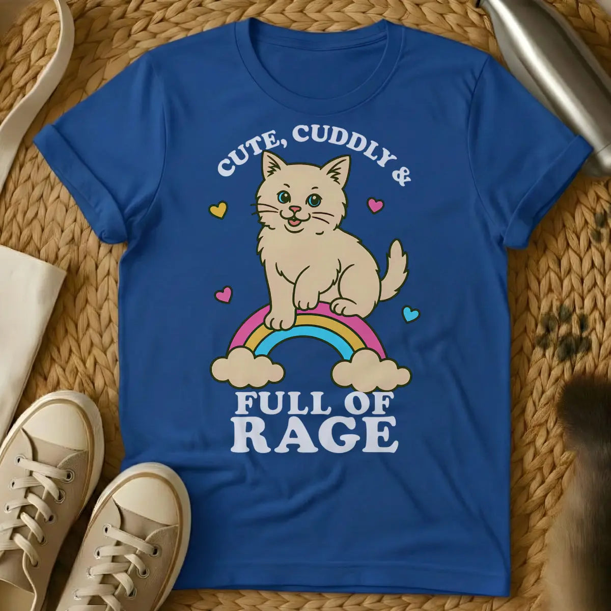 Rage Cat T-Shirt - Blue Cat T-Shirt