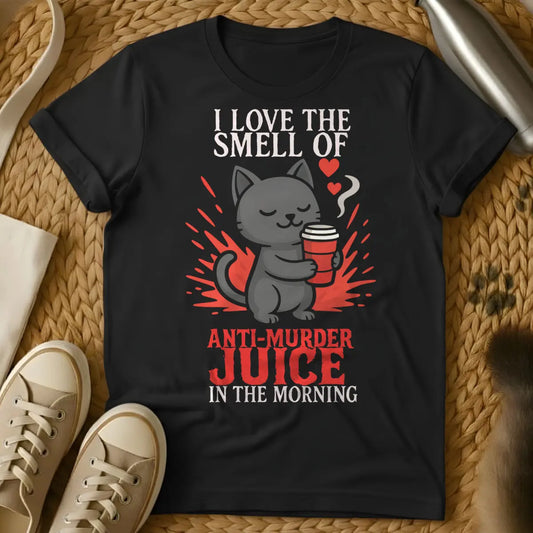 Coffee Cat T-Shirt - Black T-Shirt - caffeine feline, cat approved coffee, feline coffee critic